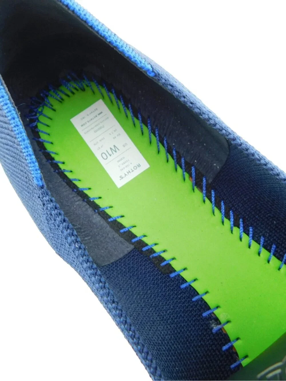 Rothy's Deep Blue Knit Pointed Ballet Flats 10